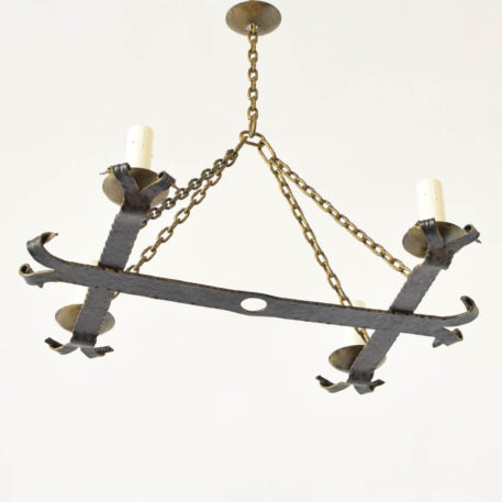 Vintage Spanish elongated small chandelier
