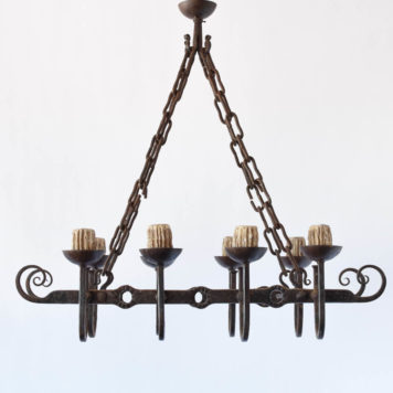 Vintage chandelier attributed to James vich an iron artisit in the South of France