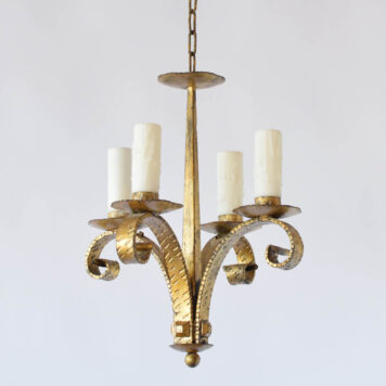 IRon chandelier from Spain with hammered arms