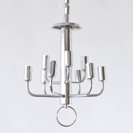 Vintage midcentury chrome chandelier from Italy