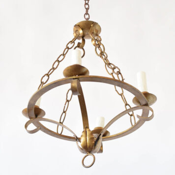 Vintage Spanish chandelier with gilded ring