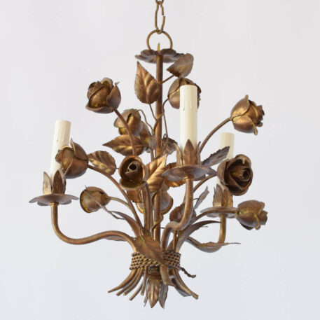 Italian toile chandelier in a rose bouquet form
