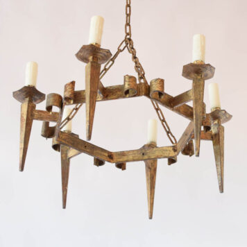 Forged Iron chandelier from Barcelona with large torch arms