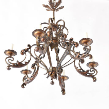 Large vintage iron chandelier from France with a French country style