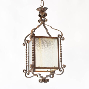 Vintage Simple Lantern from Spain with original glass