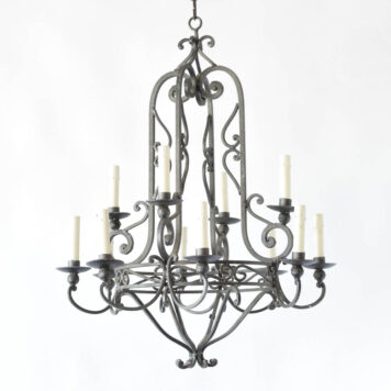 Vintage iron chandelier from Belgium in the form of an Empire chandelier