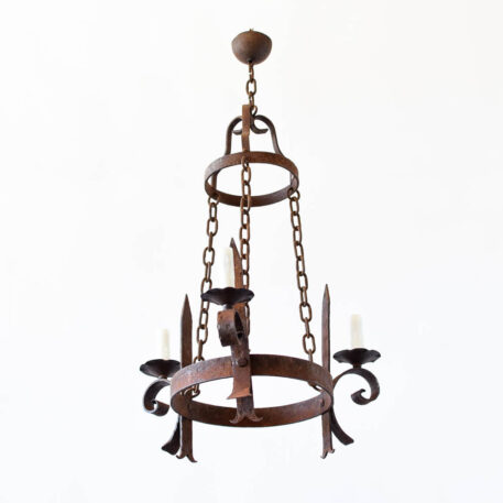 Three Light Small Iron Ring Chandelier