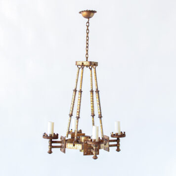 4-Light-Gold-Chandelier-Octagon-with-rods-Barcelona