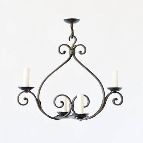 4 Light Oval Iron Chandelier