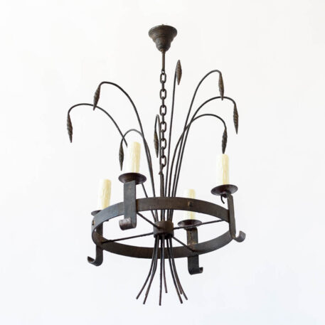 4 Light Tall Grass Iron Chandelier