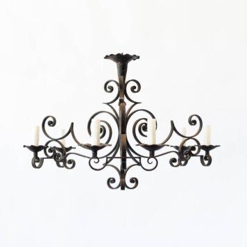 6 Light Curly Iron Chandelier.