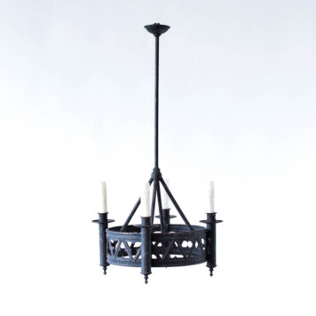 Ornamental four Light iron chandelier