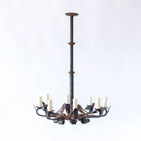 Tall Iron Chandelier from Belgium