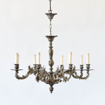 Bronze Louis XVI vintage ornate floral baroque chandelier delicate decorative gilded fancy French