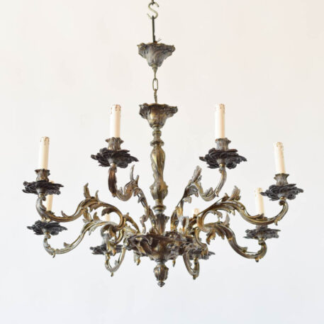 Bronze Louis XVI vintage ornate floral baroque chandelier delicate decorative gilded fancy French elegant beautiful prestigious