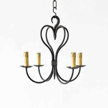 A 4 light simple iron chandelier