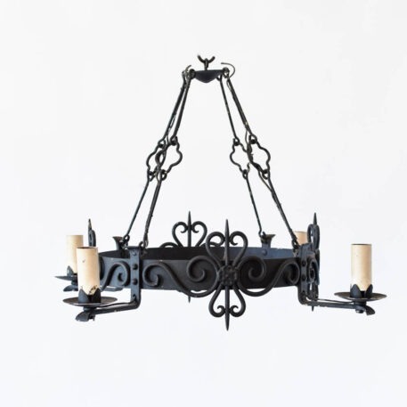 4 Light Round Iron Chandelier