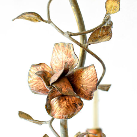 C12905 5 Lt Gilded Iron Chandelier with Roses and leaves vintage gold finish floral beautiful amazing Spanish from Spain By The Big Chandelier Atlanta GA-0009