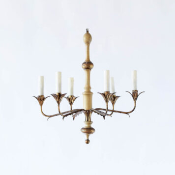 Gold and Cream Sepal Chandelier Antique