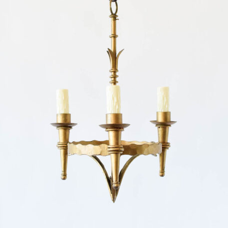 Beautiful Antique Gilded 3 Light Chandelier