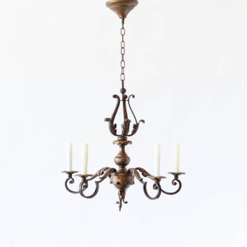 Majestic Gilded Iron Antique Chandelier