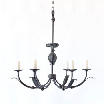 C13061 6 Light Simple Iron Chandelier leaves on arms traditional swooping arms wrought iron leafy column elegant amazing By The Big Chandelier Atlanta GA