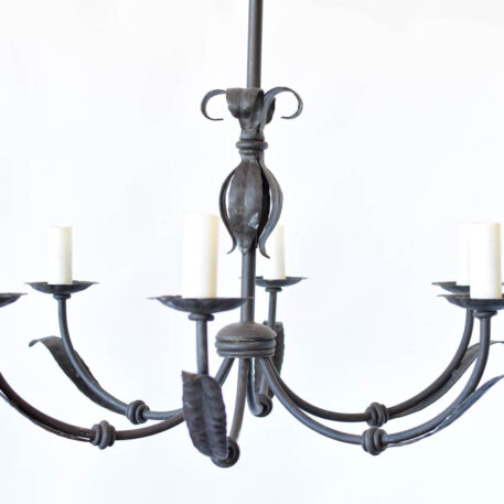 C13061 6 Light Simple Iron Chandelier leaves on arms traditional swooping arms wrought iron leafy column elegant amazing By The Big Chandelier Atlanta GA