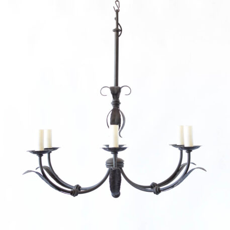 C13061 6 Light Simple Iron Chandelier leaves on arms traditional swooping arms wrought iron leafy column elegant amazing By The Big Chandelier Atlanta GA