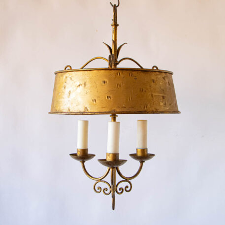 C13062 Gilded Shade Chandelier Cylindrical round vintage simple scrolls classic European stylish pendant Spanish By The Big Chandelier Atlanta GA-1088