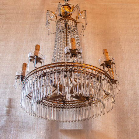 C13049 Large Crystal Empire Chandelier Vintage classy elegant fancy gilded gold crystals French elite By The Big Chandelier Atlanta GA-1044