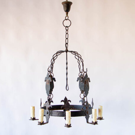 C12647 8 Light Iron Chandelier vintage classic Rustic wrought iron European heavy dome round By The Big Chandelier Atlanta GA-1073