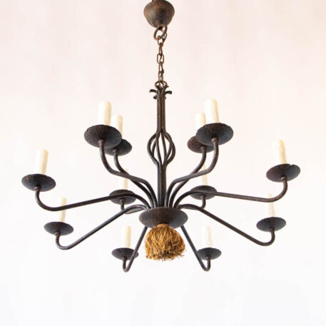 C12834 Simple 4 over 8 light iron chandelier 12 lights rustic simple European vintage wrought iron classic By The Big Chandelier Atlanta GA