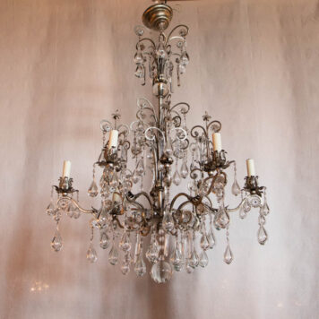 C13007 Italian Chandelier with Silver Finish and Crystals elegant vintage European fine fancy By The Big Chandelier Atlanta GA-1052