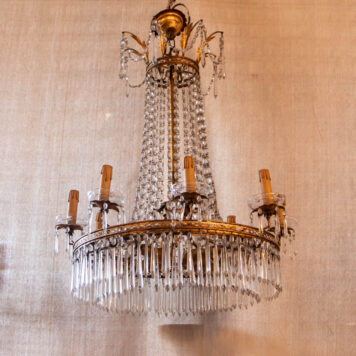 C13049 Large Crystal Empire Chandelier Vintage classy elegant fancy gilded gold crystals French elite By The Big Chandelier Atlanta GA-1044