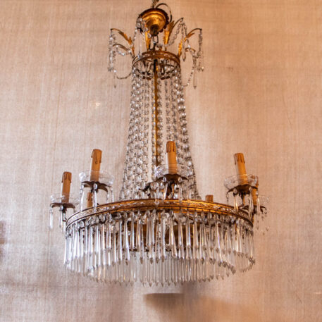 C13049 Large Crystal Empire Chandelier Vintage classy elegant fancy gilded gold crystals French elite By The Big Chandelier Atlanta GA-1044