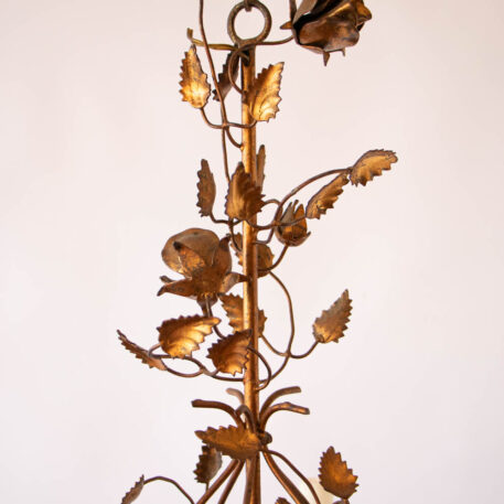 C12812 Leafy Gilded Iron Chandelier with 5 Lights floral leaves elegant gold beautiful vintage pretty cute small fine European Italian natural old classic classy By The Big Chandelier Atlanta GA