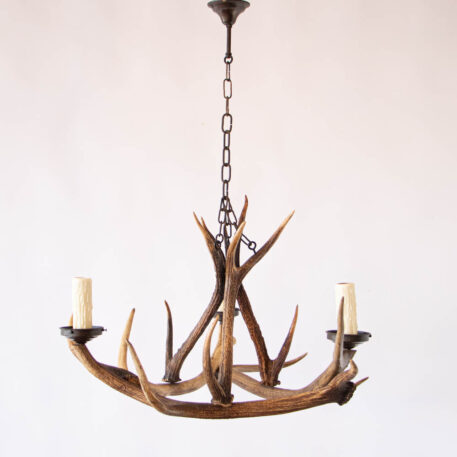 C13055 3 Light Horn Chandelier Antlers rustic classic farmhouse farm hunting deer hunter cabin By The Big Chandelier Atlanta GA