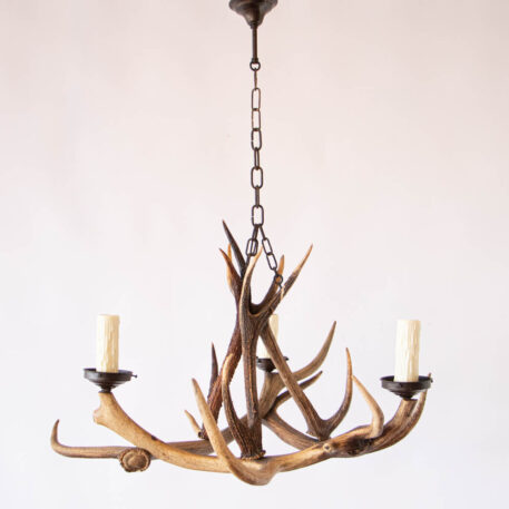 C13055 3 Light Horn Chandelier Antlers rustic classic farmhouse farm hunting deer hunter cabin By The Big Chandelier Atlanta GA