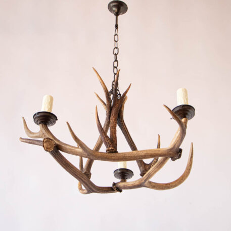 C13055 3 Light Horn Chandelier Antlers rustic classic farmhouse farm hunting deer hunter cabin By The Big Chandelier Atlanta GA