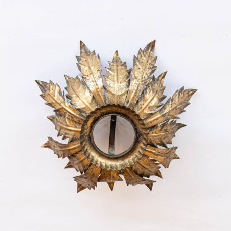 C13004 Sun Form Flush Mount flush mount Spiky round pointy vintage black silver gold gilded leafy beautiful fancy leaves ceiling light European Spanish By The Big Chandelier Atlanta GA-1522