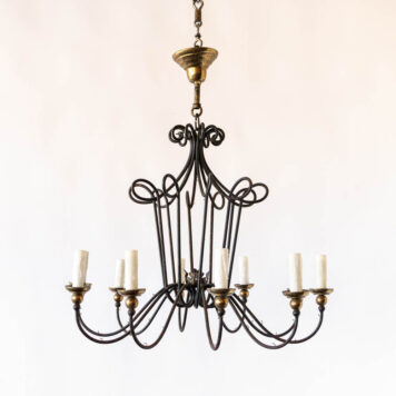 C13470 Simple Iron Chandelier 10 Lights Vintage European Classic Amazing Best Wow Great Beautiful Wonderful Unique Wrought Iron Cage French Scrolls Classic Baroque Palace Provincial Farmhouse Farm Cute fun By The Big Chandelier Atlanta GA